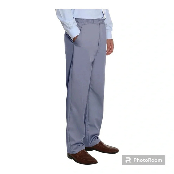 Pembrook men’s big and tall comfort collection easy to wear pants in gray 3XL - Picture 3 of 8